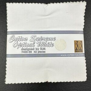 Cotton Supreme Optical White RJR Fabrics 42pc 5" Charm Pre Cut Fabric 7400-59